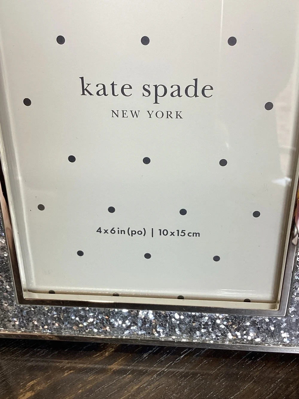 Kate Spade x Lenox Sitting Pretty Silver Glitter 4x6 Picture Frame